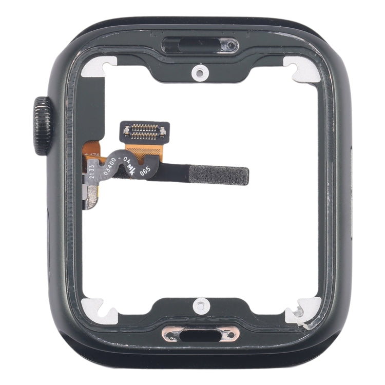 Piastra della lunetta del telaio centrale in lega di alluminio con cavo flessibile dell'asse di rotazione della corona, For Apple Watch Series 7 41MM LTE, For Apple Watch Series 7 41MM GPS, For Apple Watch Series 7 45MM LTE