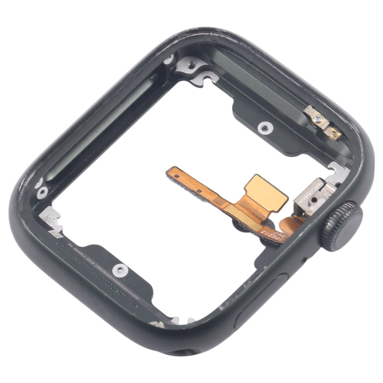 Piastra della lunetta del telaio centrale in lega di alluminio con cavo flessibile dell'asse di rotazione della corona, For Apple Watch Series 7 41MM LTE, For Apple Watch Series 7 41MM GPS, For Apple Watch Series 7 45MM LTE