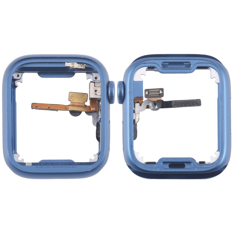 Piastra della lunetta del telaio centrale in lega di alluminio con cavo flessibile dell'asse di rotazione della corona, For Apple Watch Series 7 41MM LTE, For Apple Watch Series 7 41MM GPS, For Apple Watch Series 7 45MM LTE
