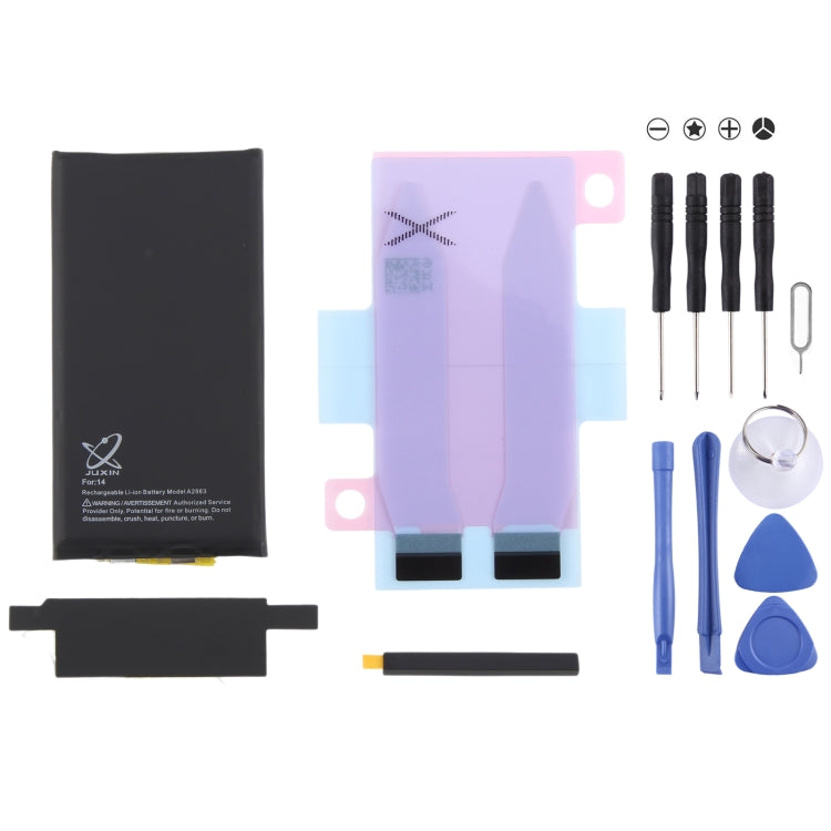 JUXIN Zero-Cycle Lithium-Ion Battery, For iPhone 15 Pro Max 4850mAh, For iPhone 15 Pro 3400mAh, For iPhone 15 Plus 4700mAh, For iPhone 15 3600mAh, For iPhone 14 Plus 4850mAh, For iPhone 14 3670mAh, For iPhone 14 Pro 3480mAh