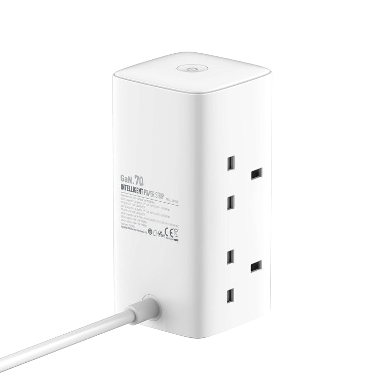 LDNIO SC4396 Caricabatterie da tavolo multifunzione GaN da 70 W 2AC, 1U, 2C con 1 presa, SC4396 (UK Plug)