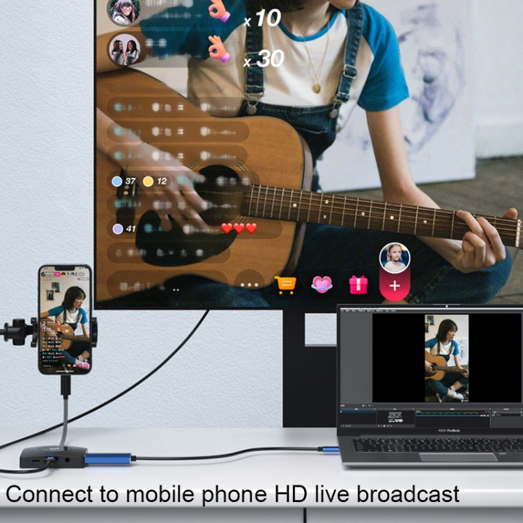 YCE-Z70A Tipo-C a PD 3.0, USB 3.0x2 + SD/TF, 3.5mm e scheda di acquisizione video per docking station HD1.4