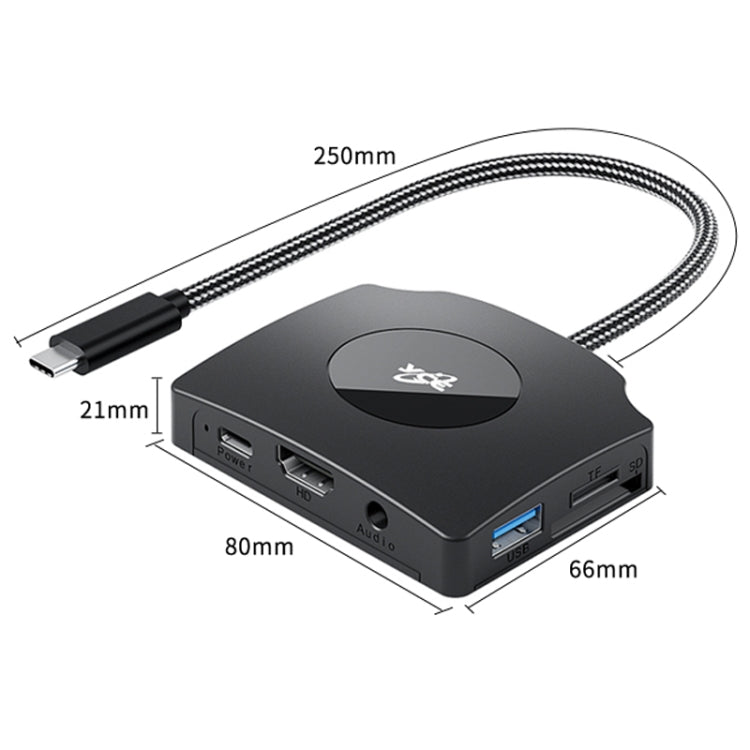 YCE-Z70A Tipo-C a PD 3.0, USB 3.0x2 + SD/TF, 3.5mm e scheda di acquisizione video per docking station HD1.4