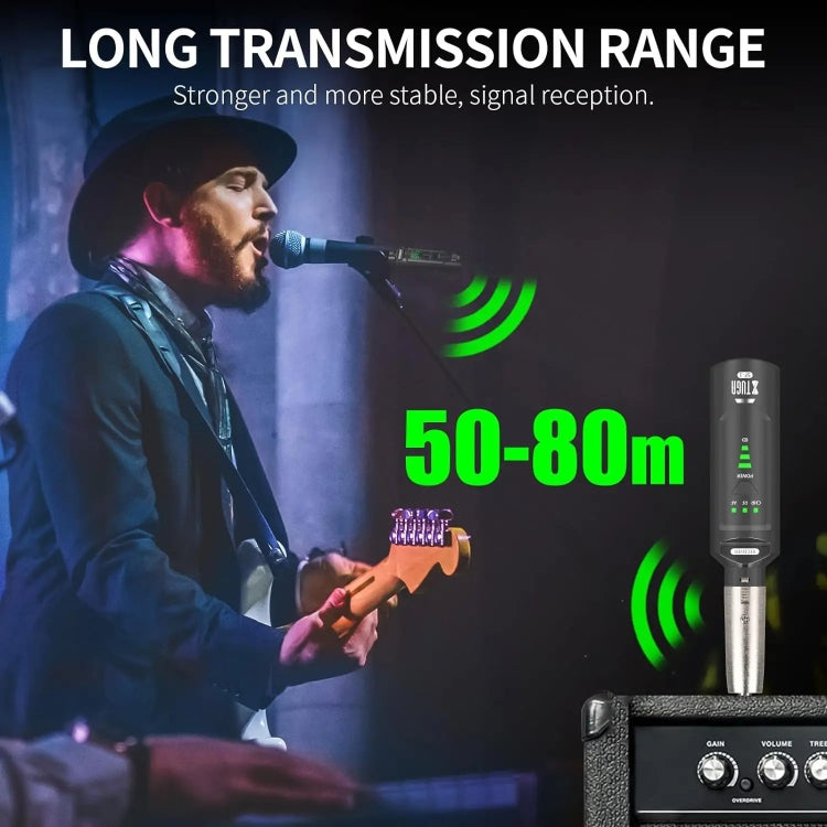 XTUGA SF-1 Trasmettitore e ricevitore XLR wireless Adattatore wireless UHF per microfono cablato / chitarra, SF-1