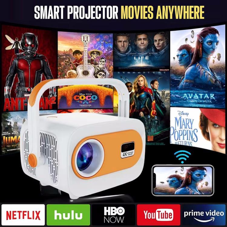 JY325 1280 x 720P 200ANSI Amlogic H713 CPU Android 11.0 Proiettore portatile, US Plug, EU Plug, UK Plug, AU Plug
