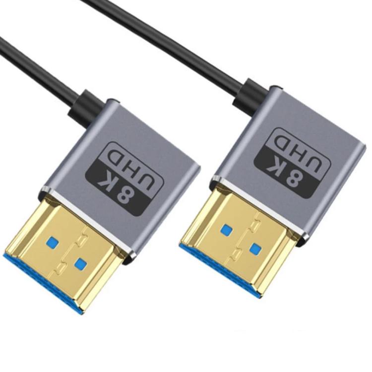 Cavo HDMI 2.1 coassiale a spirale da 0,7 m 8K 48 Gbps, Right to Right Elbow, Right to Left Elbow, Left to Left Elbow