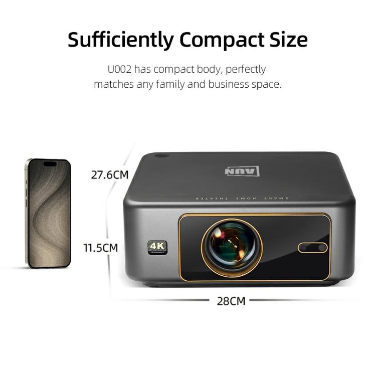 AUN U002 1920x1080P 970ANSI Android 12 Proiettore Smart Home Theater, US Plug, UK Plug, AU Plug, EU Plug