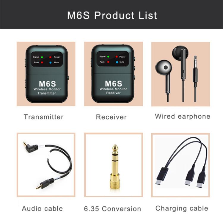 Sistema di monitoraggio in-ear wireless stereo M6S Trasmettitore e ricevitore 2.4G
