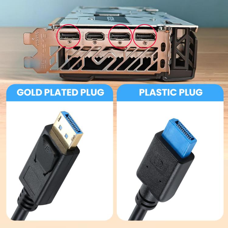 Cavo di collegamento DisplayPort 8K DP1.4 maschio-femmina per test di dispositivi, 0.3m, 1m