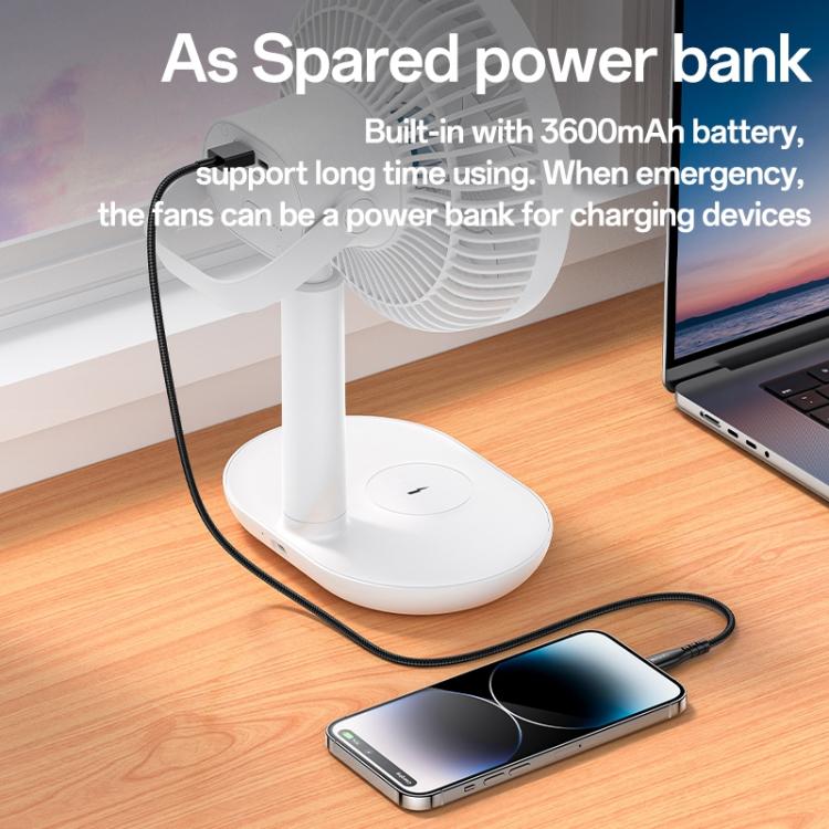 Ventilatore da tavolo Yesido YF16 Brushless con caricabatterie wireless