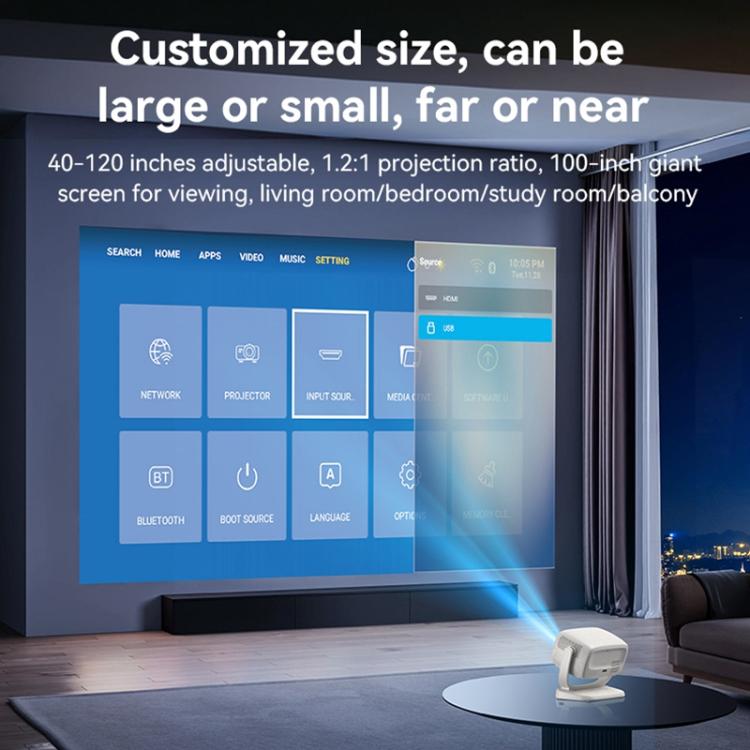 Proiettore intelligente Yesido TV13 1280x720P 190ANSI Android 9.0 Series, EU Plug, UK Plug