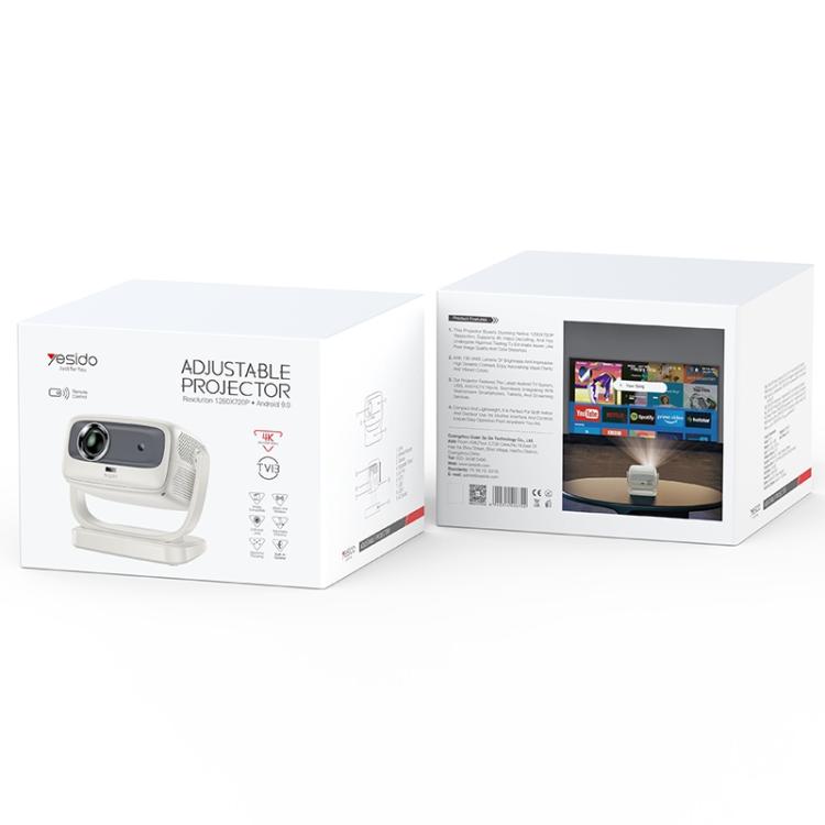 Proiettore intelligente Yesido TV13 1280x720P 190ANSI Android 9.0 Series, EU Plug, UK Plug
