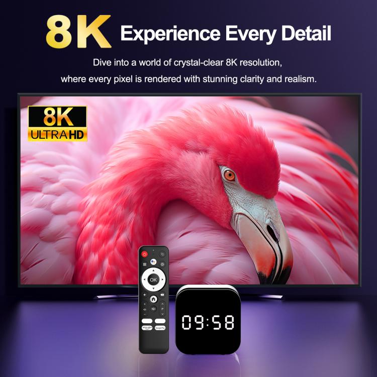 H96Max 8K UHD Android 14 Smart TV Box con telecomando, Allwinner H728 Octa-Core, 2GB+16GB, 4GB+32GB, 4GB+128GB