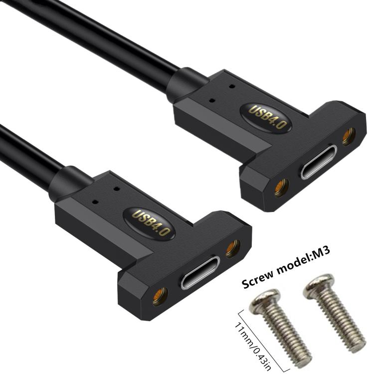 Cavo di estensione per pannello fisso con vite da orecchio femmina tipo C USB4 a orecchio femmina tipo C, 0.3m, 0.6m, 1m, 1.8m