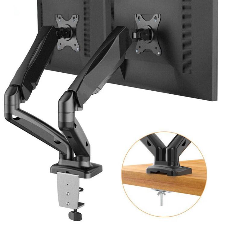 Supporto per monitor a doppio braccio da tavolo Lenovo Thinkplus ZJA1 Clip-on, ZJA1