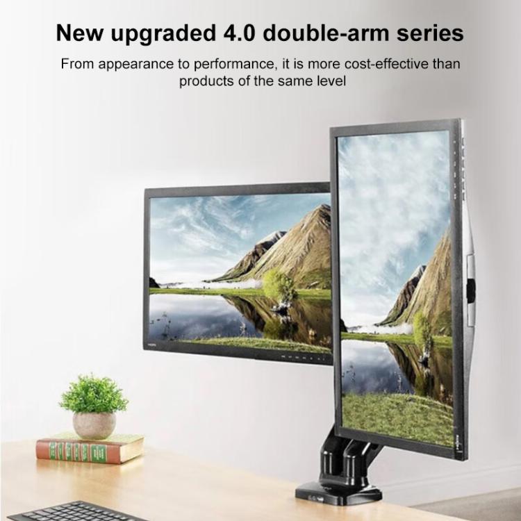 Supporto per monitor a doppio braccio da tavolo Lenovo Thinkplus ZJA1 Clip-on, ZJA1