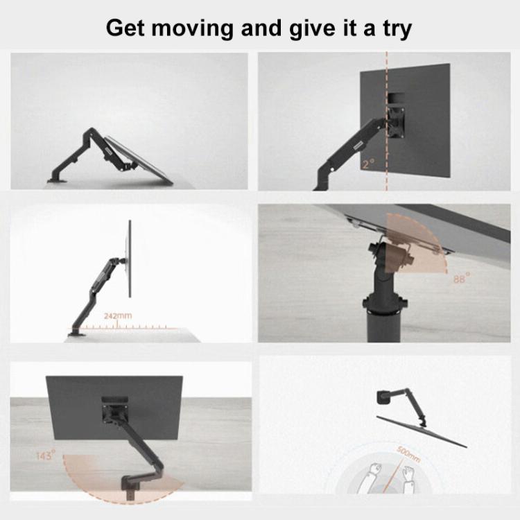 Supporto per monitor a doppio braccio da tavolo Lenovo Thinkplus ZJA1 Clip-on, ZJA1