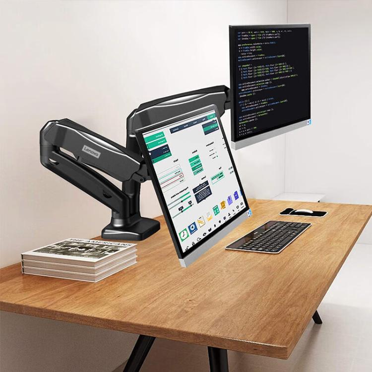 Supporto per monitor a doppio braccio da tavolo Lenovo Thinkplus ZJA1 Clip-on, ZJA1