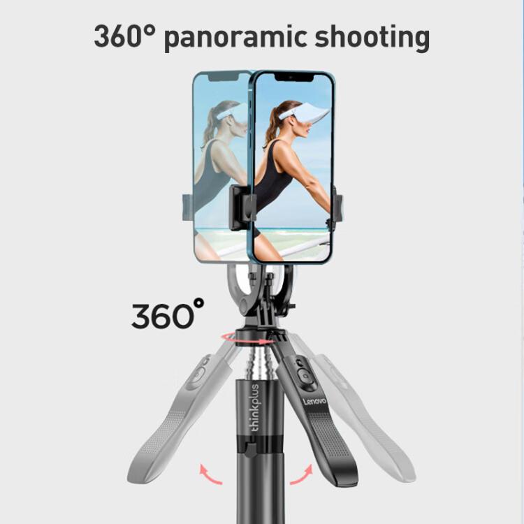 Lenovo Thinkplus H18L Premium Edition Aluminum Alloy Bluetooth Selfie Stick with Dual Fill Lights, 1.8m
