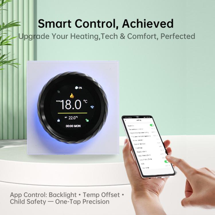 1.6 inch TFT Color Screen WiFi Smart hreaded Knob Thermostat, BHT-2007-P16-GALW Water Heating, BHT-2007-P16-GBLW Electric Heating, BHT-2007-P16-GCLW Boiler Heating