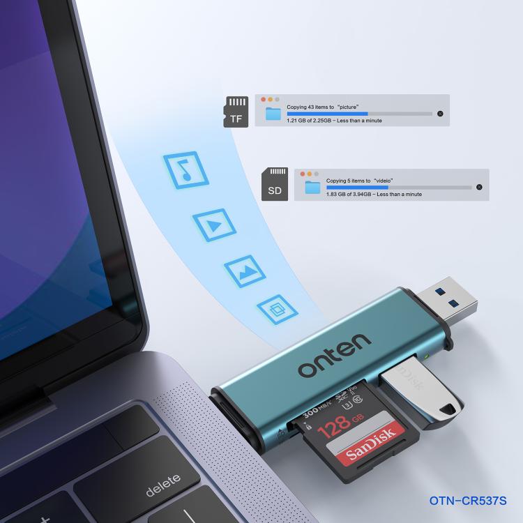 Onten OTN-CR537S 5 in 1 Type-C to USB with Micro SD/TF Card Reader, OTN-CR537S