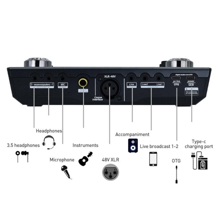 SX97 Multi-function Professional Mixer Live Streaming Sound Card, SX97
