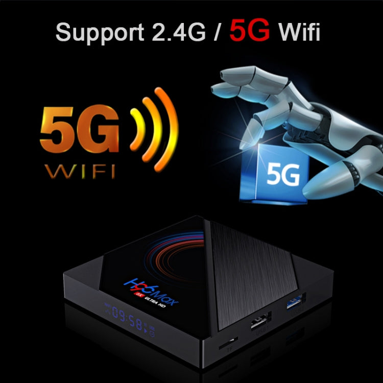H96 Max 6K Ultra HD Smart TV Box con telecomando, Android 10.0, Allwinner H616 Quad Core ARM Cortex-A53, 2GB+16GB, TF Card / USBx2 / AV / HDMI / WIFI,, EU Plug, UK Plug, US Plug, AU Plug