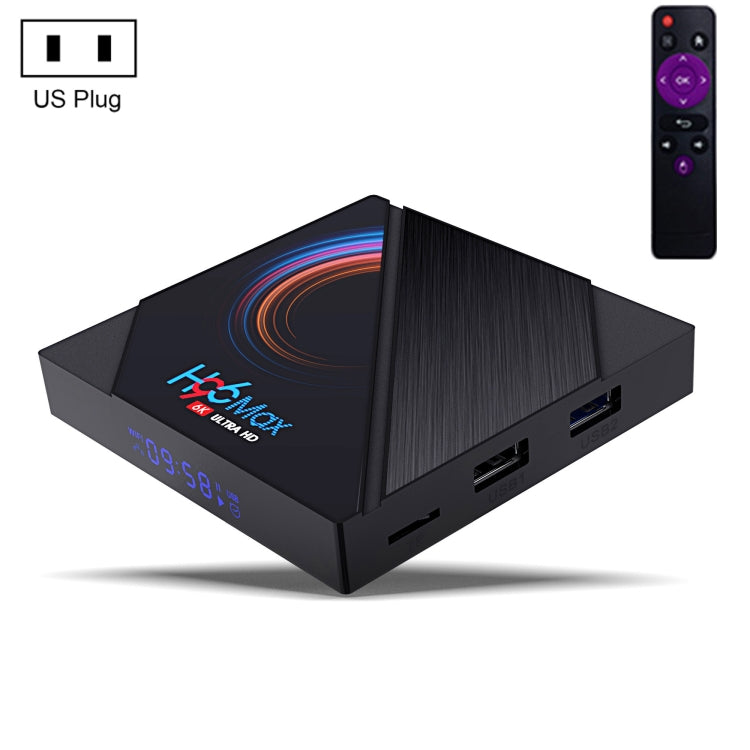 H96 Max 6K Ultra HD Smart TV Box con telecomando, Android 10.0, Allwinner H616 Quad Core ARM Cortex-A53, 2GB+16GB, TF Card / USBx2 / AV / HDMI / WIFI,, EU Plug, UK Plug, US Plug, AU Plug