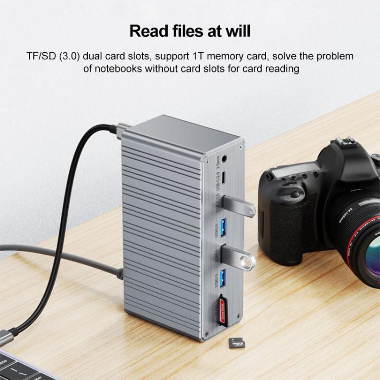 BYL2428 13 in 1 USB-C / Type-C HUB Adapter Docking Station Support 4K PD100W, BYL-2428