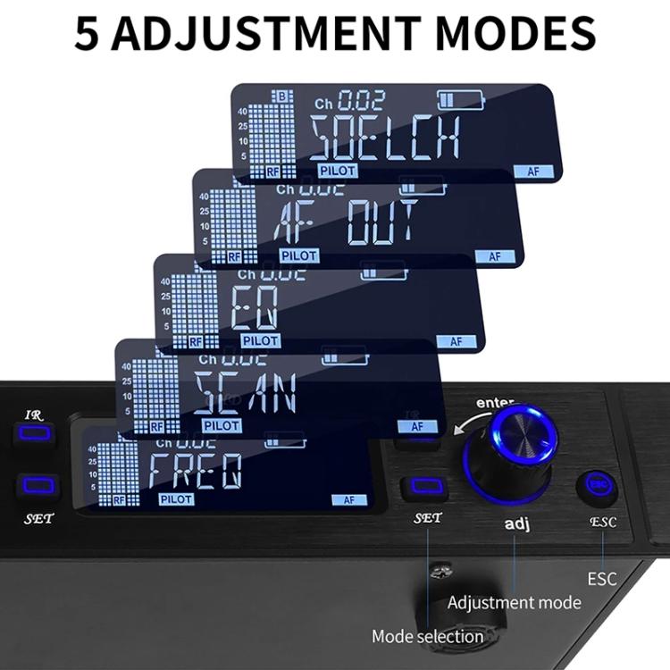 XTUGA M6604S-H Diversity Wireless Microphone System 4 Channel UHF Handheld Microphone, M6604S-H