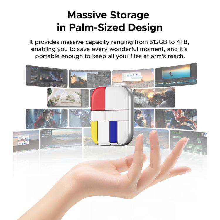 ORICO-H5 2.5 inch Mondrian-Inspired Portable Type-C External SSD, 128GB, 256GB, 512GB, 1TB, 2TB, 4TB