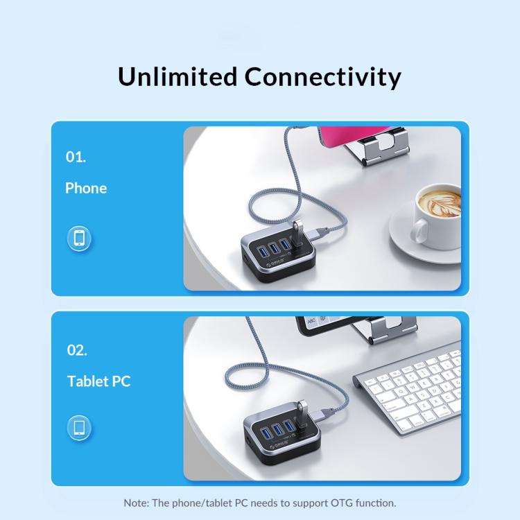 ORICO M3U3-4A 4 in 1 Type-C to USB 3.2 Docking Hub, M3U3-4A