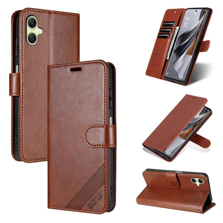 Custodia per telefono a libro in pelle con texture effetto montone AZNS, For Galaxy A08/A07 5G&4G, For Samsung Galaxy A57 5G, For Samsung Galaxy A37 5G, For Galaxy A27 5G, For Samsung Galaxy A17 5G, For Samsung Galaxy A06 4G / 5G