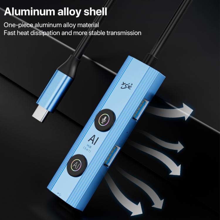 YCE V295 5 in 1 USB-C / Type-C HUB Adapter AI Docking Station, 5 in 1 Type-C