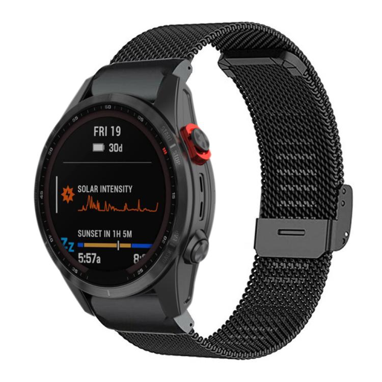 xDfind Cinturino per orologio con fibbia in metallo milanese, For Garmin Fenix 8/7X/6X/5X 26mm, For Garmin Fenix 8/7/6/5 22mm, For Garmin Fenix 8/7S/6S/5S 20mm, For Garmin Forerunner 45/45S/Swim2 18mm, For Garmin Forerunner 220/735/735XT/230/235 20mm