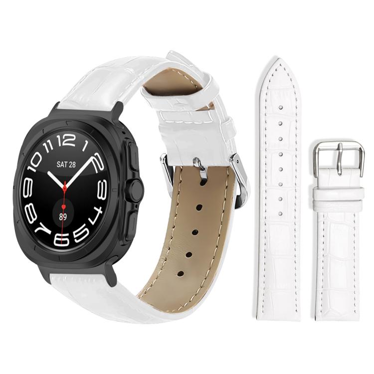Cinturino per orologio in pelle con fibbia ad ardiglione e texture di bambù xDfind, For Samsung Galaxy Watch Ultra / Ultra 2025 22mm, For Samsung Galaxy Watch8 / Wacth8 Classic 22mm, For Samsung Galaxy Watch7 / FE / 6 / 5 / 4 20mm
