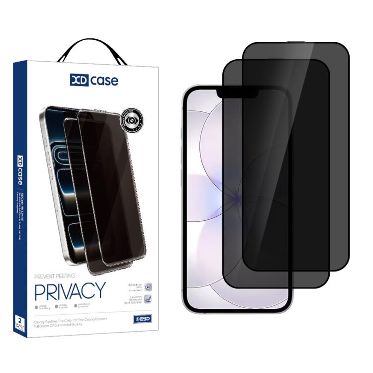 XDcase - Confezione da 2 pellicole protettive in vetro temperato anti-spionaggio con stampa serigrafica, For iPhone 17e/16e/13 Pro/14, For iPhone 17 Pro Max, For iPhone 17 Pro, For iPhone 17, For iPhone Air, For iPhone 16 Pro Max, For iPhone 16 Pro