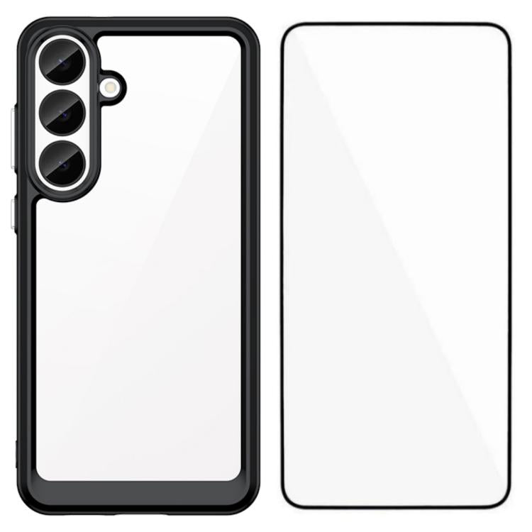 WANLONFENG - Custodia per telefono in TPU acrilico con pulsanti galvanizzati e protezione per lo schermo, For Galaxy S26 FE 5G, For Galaxy S26+ 5G, For Galaxy S26 Ultra 5G, For Galaxy S26 5G, For Galaxy A57 5G, For Galaxy A37 5G, For Galaxy A27 5G