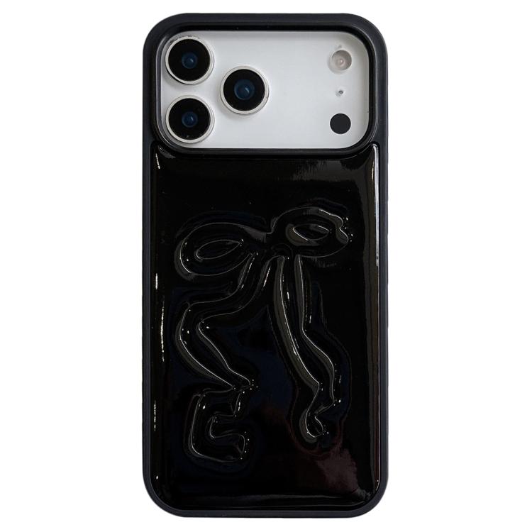 Custodia per telefono in TPU con grande fiocco galvanizzato e rivestimento in PU e rilievo., For iPhone 17 Pro Max, For iPhone 17 Pro, For iPhone 17, For iPhone 16 Pro Max, For iPhone 16 Pro, For iPhone 16, For iPhone 15 Pro Max, For iPhone 15 Pro