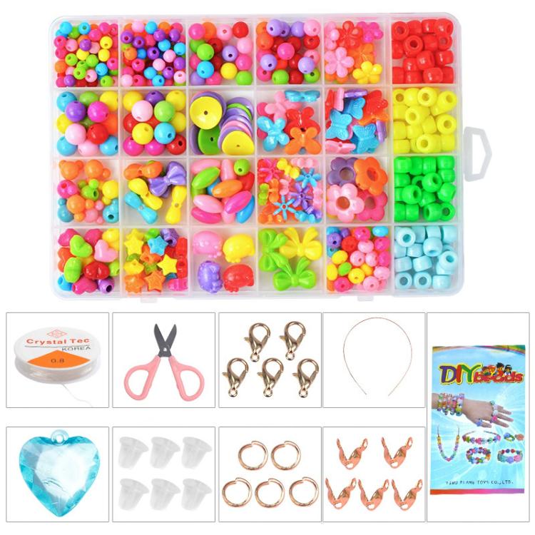Kit per braccialetti fai da te con 24 griglie e perline, giocattolo educativo con kit di attrezzi, 24-grid (Colorful), 24-grid (Crystal Mix-and-Match), 24-grid (The Warmth of Spring), 24-grid (Cute Girl), 24-grid (Flowers Bloom)