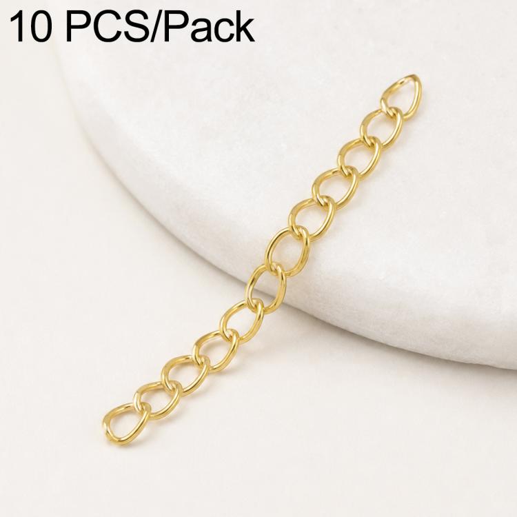 Confezione da 10 pezzi di catenelle di prolunga placcate in oro, resistenti allo scolorimento, per la creazione di collane e bracciali fai da te., 150 Chain 3mm Width 5cm Length, Heart 925 Silver, Rippled Heart, Rippled Plum Blossom, Rippled Leaf