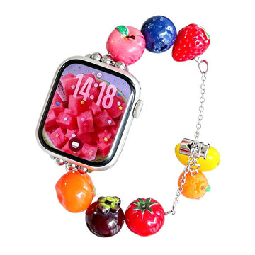 Colorful Fruit Beaded Chain Resin Watch Band, For Apple Watch 46mm / 49mm / 45mm / 44mm, For Apple Watch 42mm / 41mm / 40mm / 38mm