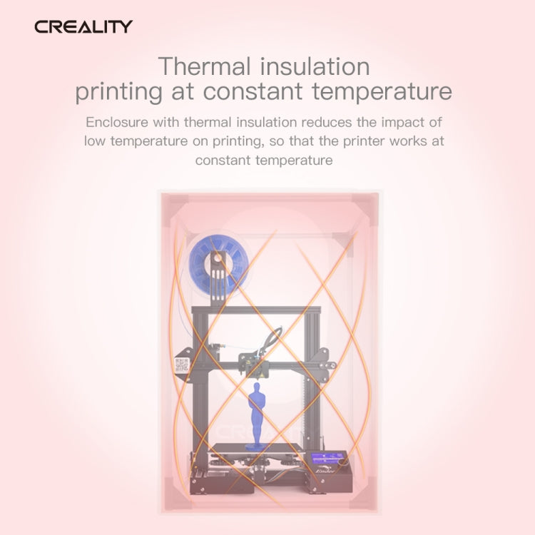 Copertura protettiva in tessuto di alluminio ignifugo per stampante 3D Creality per Ender-3, dimensioni grandi: 70x75x90 cm, EPR0077A, EPR0077B, EPR0077C
