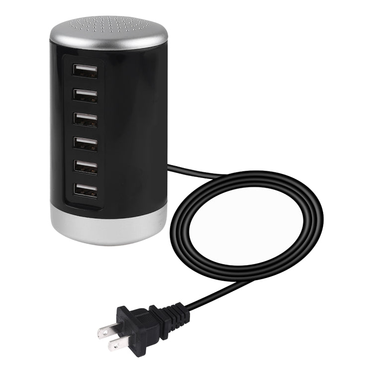 XLD4 30W 6 porte USB Adattatore di alimentazione per stazione di ricarica AC100-240V, spina americana