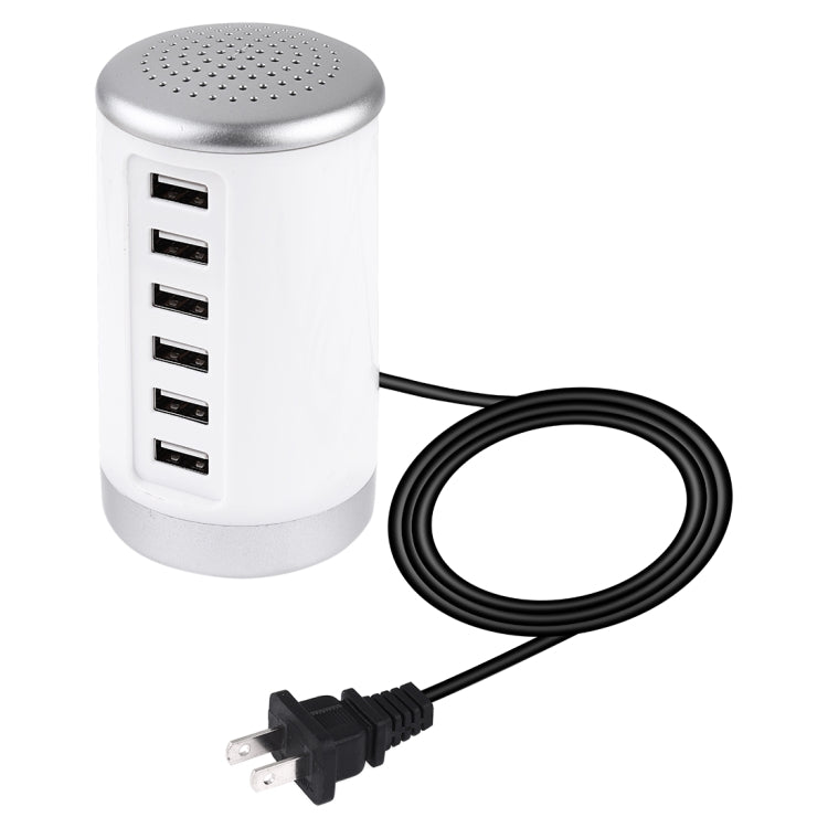 XLD4 30W 6 porte USB Adattatore di alimentazione per stazione di ricarica AC100-240V, spina americana