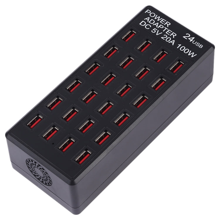 Caricabatterie intelligente con stazione di ricarica rapida da 100 W, 24 porte USB, con indicatore LED CA 100-240 V, presa americana, 100W 24 USB Ports US Plug
