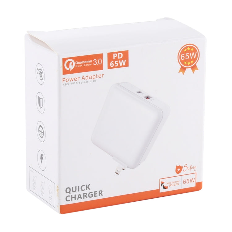 PD65W-A6 Caricatore rapido USB multifunzione portatile pieghevole a 90 gradi PD 65W, presa USA