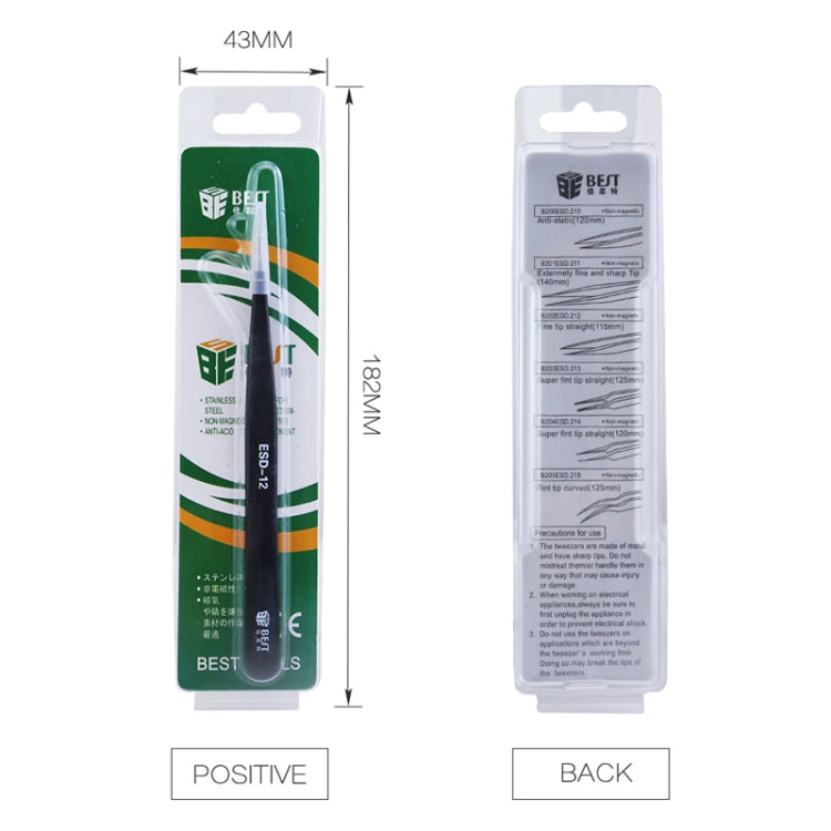 MIGLIORI pinzette antistatiche di precisione in acciaio inossidabile ESD BST-09, BST-09