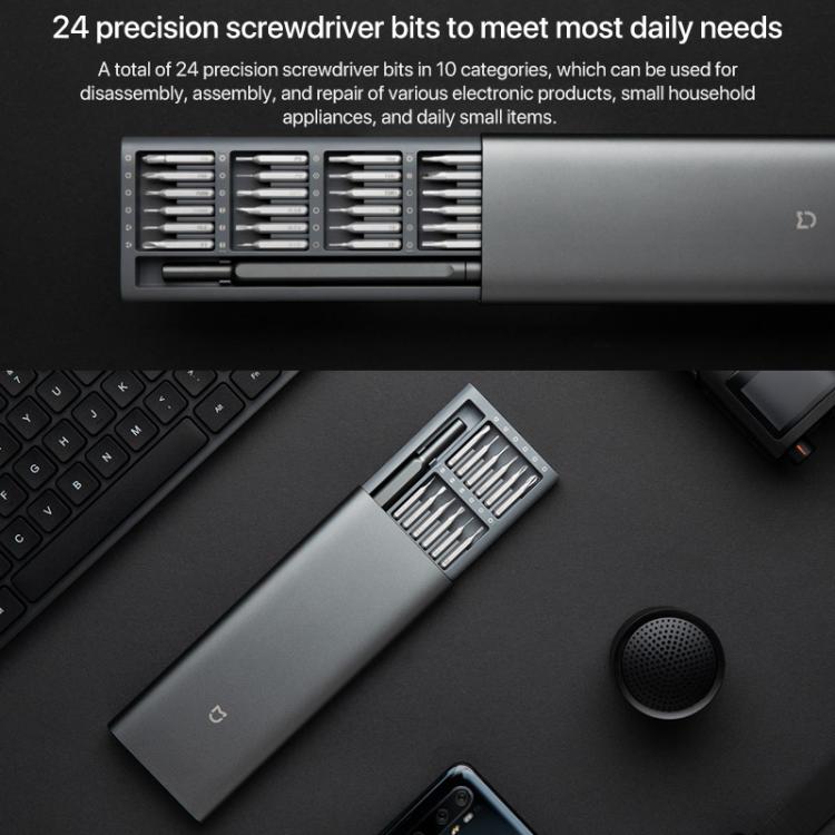 Kit di cacciaviti per uso quotidiano originale Xiaomi Mijia Wiha 24 in 1 Punte magnetiche di precisione Scatola in alluminio Set di cacciaviti Mijia Wiha, Mijia 24 in 1