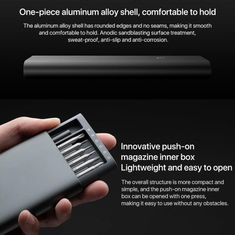 Kit di cacciaviti per uso quotidiano originale Xiaomi Mijia Wiha 24 in 1 Punte magnetiche di precisione Scatola in alluminio Set di cacciaviti Mijia Wiha, Mijia 24 in 1